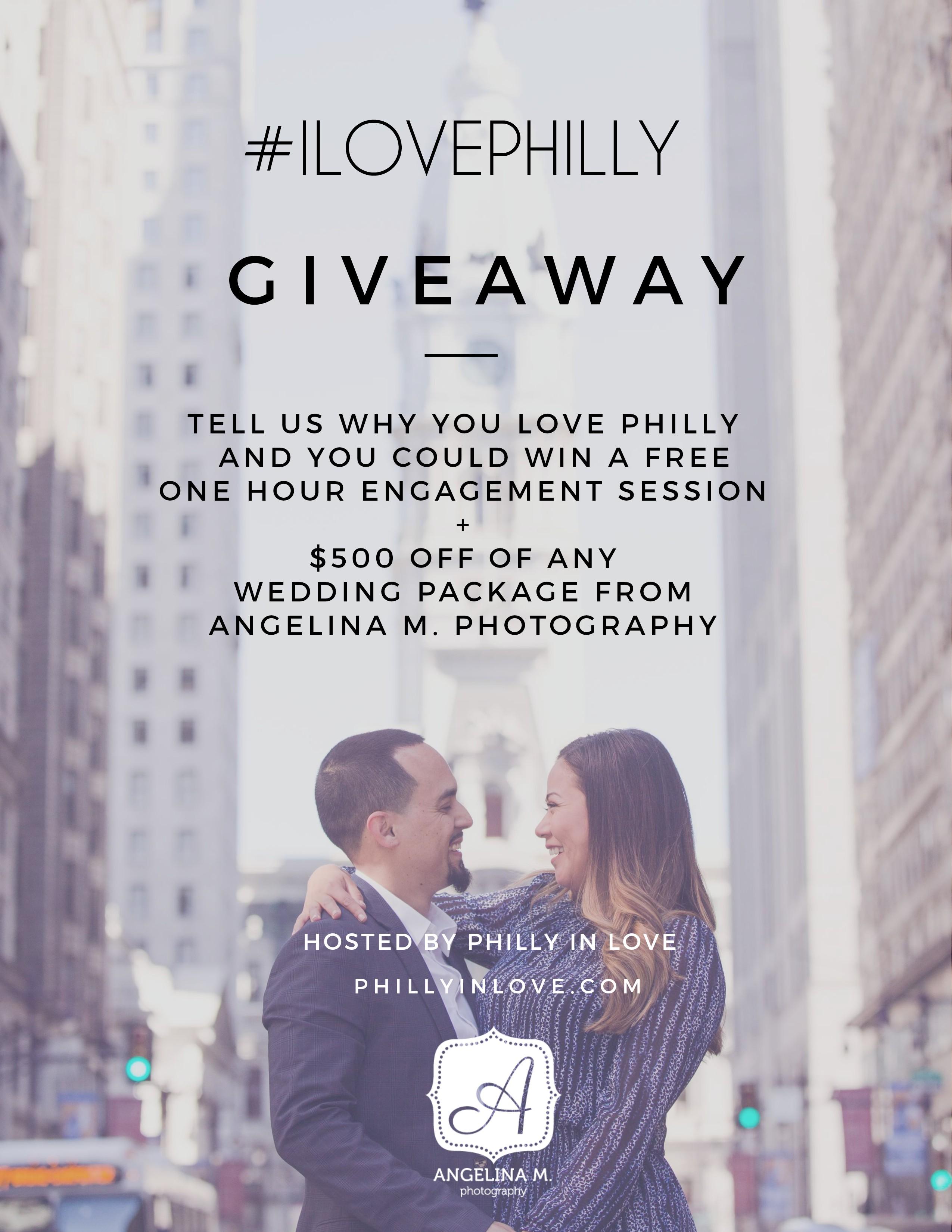 Angelina M. Photography #ILovePhilly Giveaway Philly In Love Philadelphia Weddings
