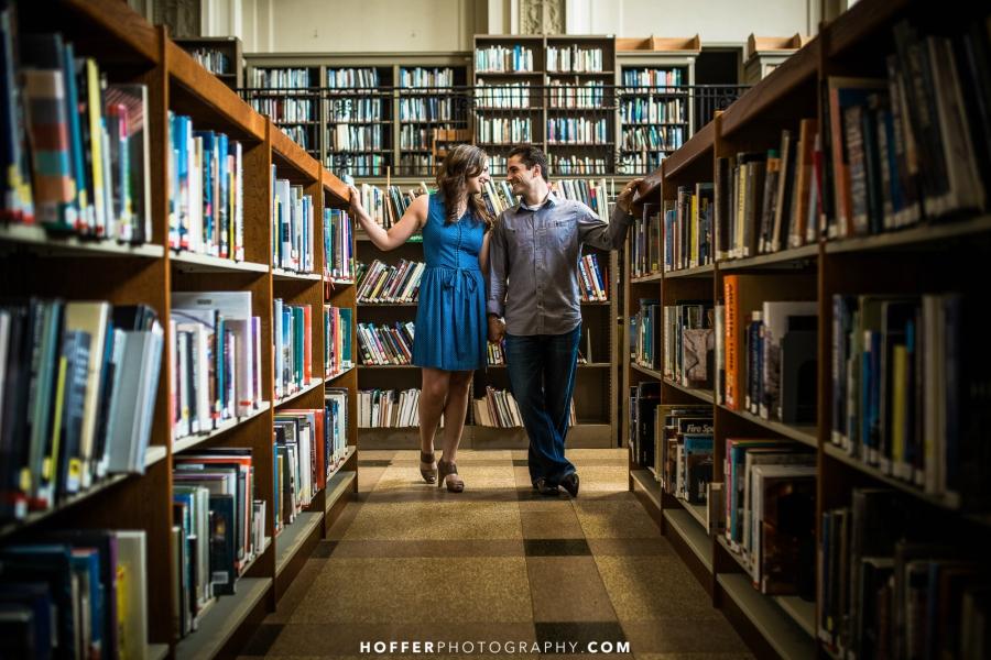 Engagement Shoot at Free Library of Philadelphia Hoffer Photography Philly In Love Philadelphia Weddings Brulee Catering