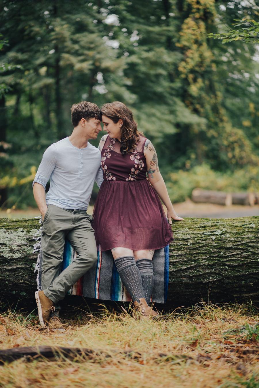 Moody Fall Engagement Session in Fort Washington State Park Captured by Caity Philadelphia Photographer Philly In Love Philadelphia Wedding