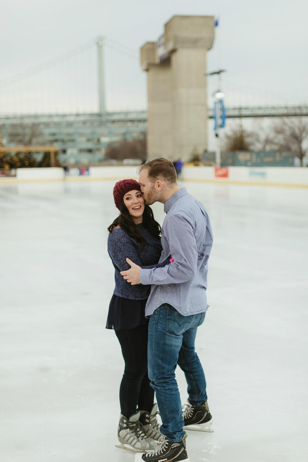 Winter Engagement Session at Blue Cross Riverrink Magdalena Studios Philly In Love Philadelphia Weddings