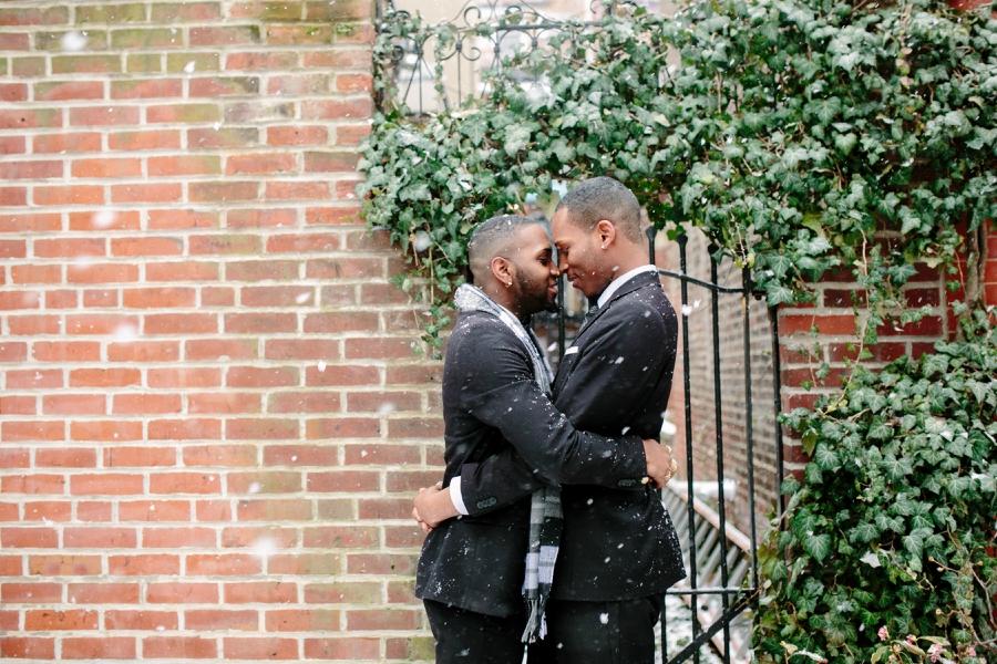 Snowy Couple Portraits on Panama Street by Brae Howard Photography Philly In Love