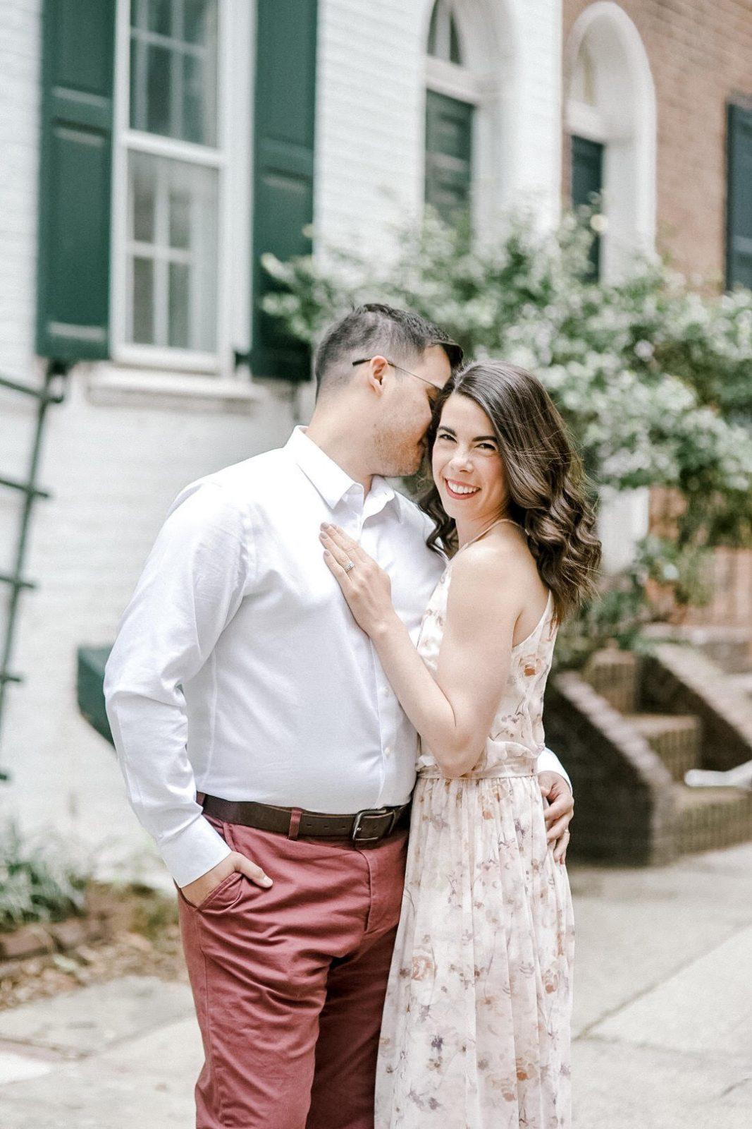 Quince Street engagement photo in Philadelphia by clicke photography.