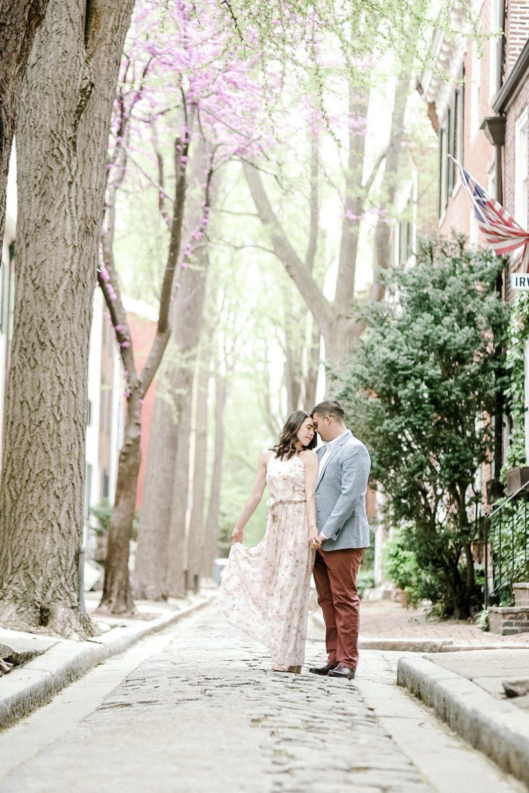 Quince Street engagement photo in Philadelphia by clicke photography.