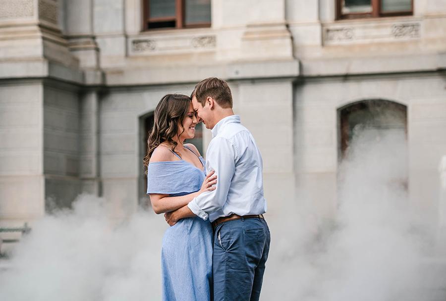 couple embrace in smoke cloud by Nicole Cordisco and Philly In Love