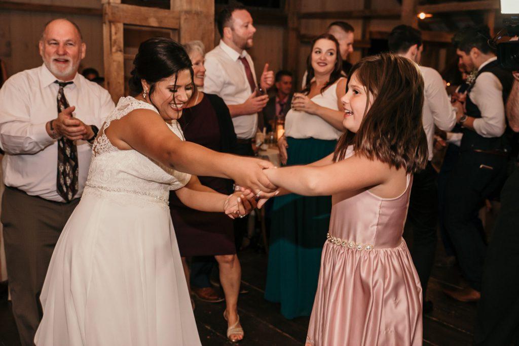 bride dances at wedding reception