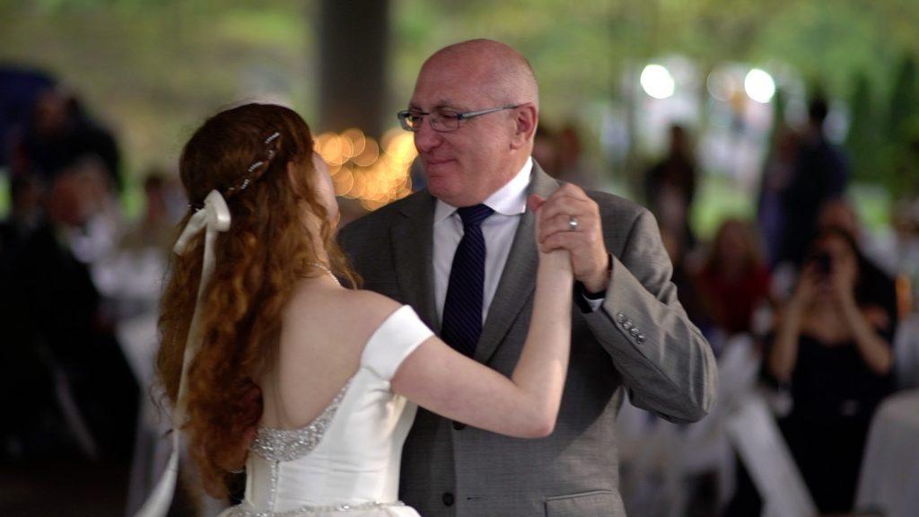 bride and father dance at wedding