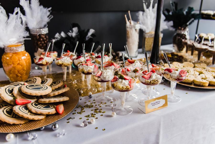 dessert table at wedding reception