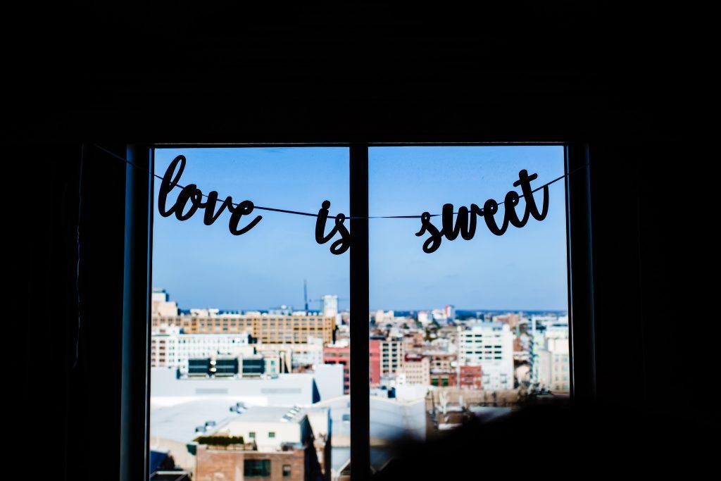 love sign in window